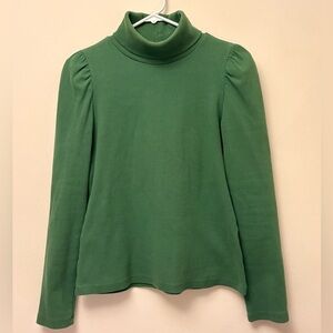 Ophelia Roe Green Turtleneck Puff Sleeve Sweater Sz Large Preowned
